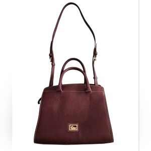 Dooney & Bourke Plum Pebbled Leather Satchel | Crossbody Bag